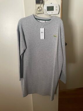 NWT Lacoste Women’s Grey Sweatshirt dress.